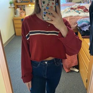 Cropped Oversized Crewnecl